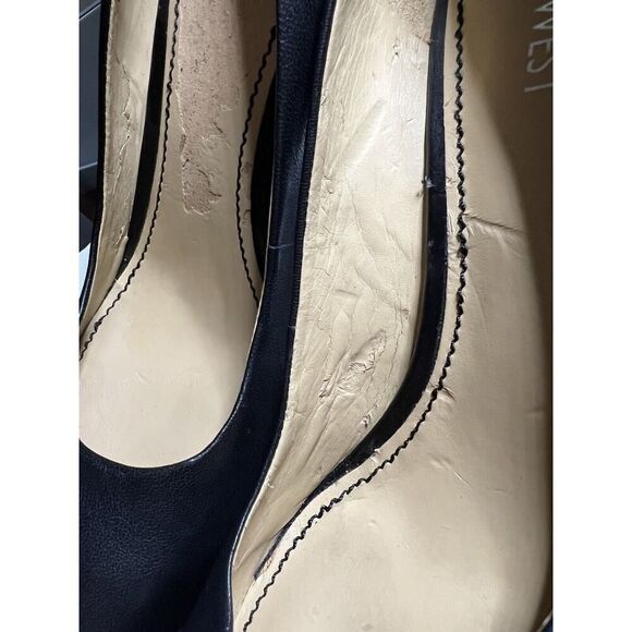 Nine West Women Sz 9M Classic Black Leather Pump Stiletto Heels Platform Slip On - Picture 11 of 11